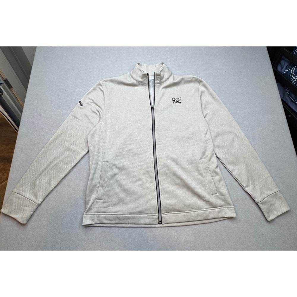 Callaway Weather Series Mens Medium Gray Full Zip Golf Jacket Poet Pac Logo